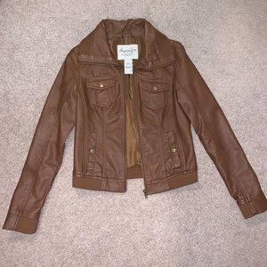 Brown leather jacket